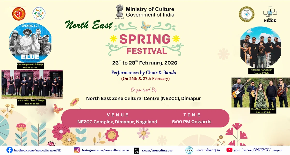 Official poster and artwork for the 2026 Northeast India Spring festival.