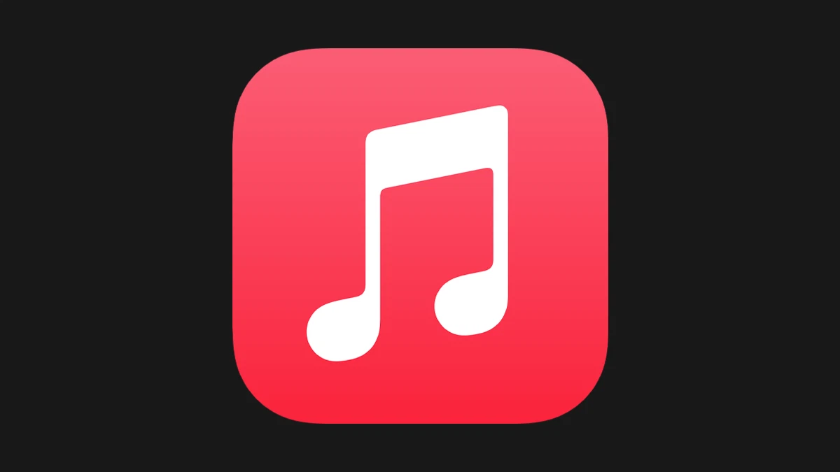 Official logo of Apple Music with a black background.