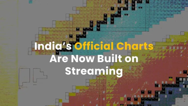 An artwork about India's official charts being built upon streaming data.