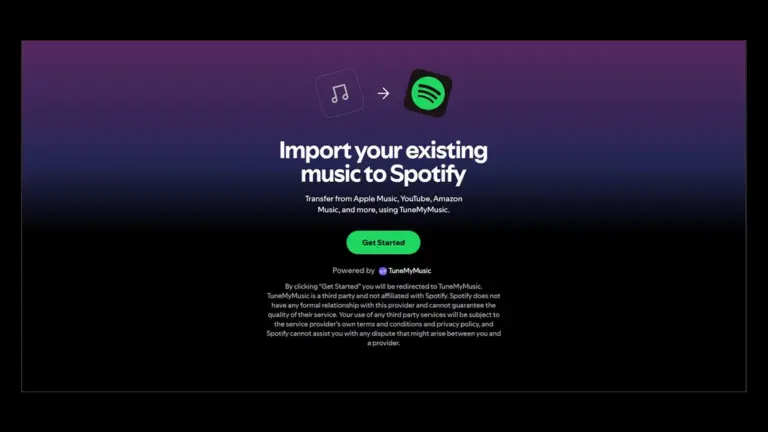 A screenshot of spotify playlist transfer tool.