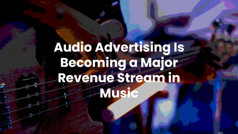 An artwork saying audio ads are becoming a major source of revenue.