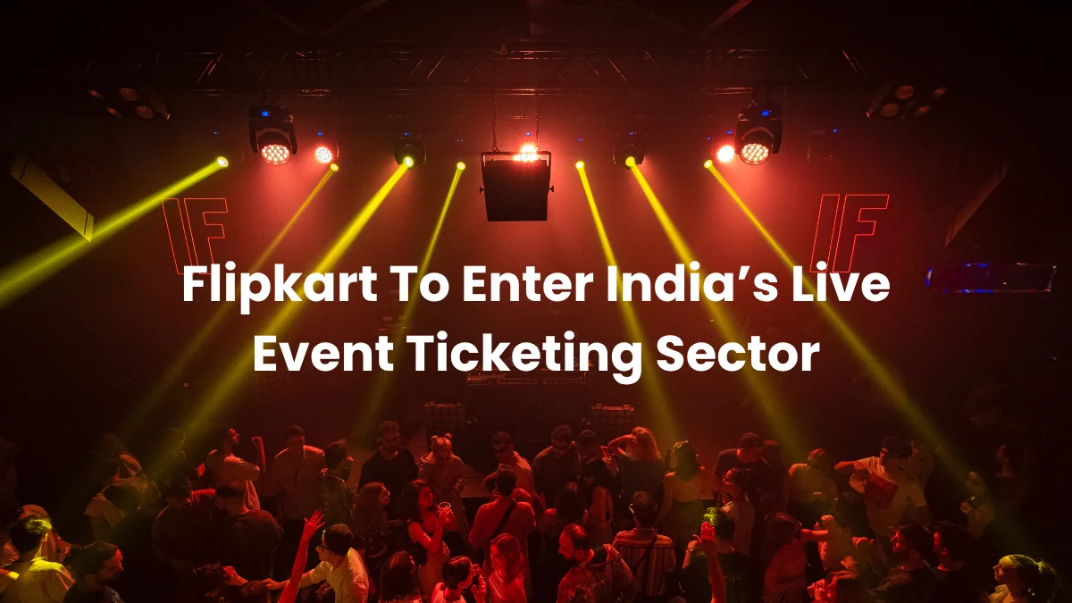 An artwork mentioning that Flipkart is going to enter India's live music sectors.