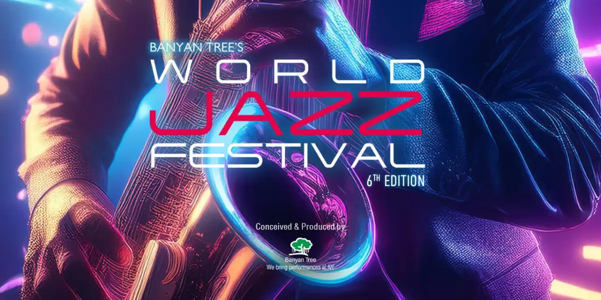 Poster for world jazz festival 2026 in India by Banyan Tree Events.